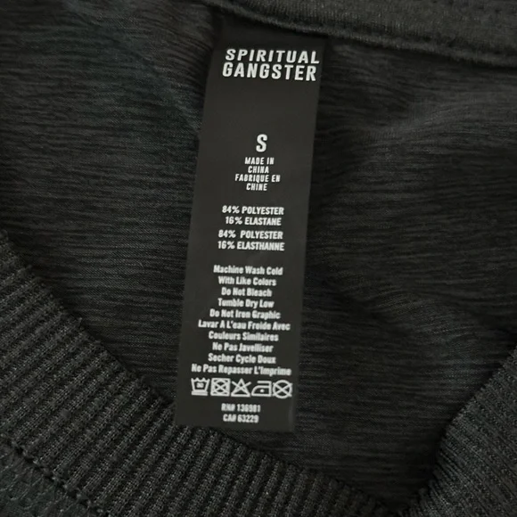 Spiritual Gangster Ultra Performance Sweatshirt - Size S -  Charcoal - Picture 5 of 6